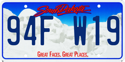 SD license plate 94FW19