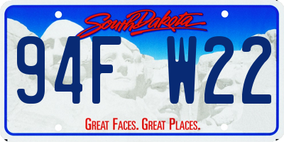 SD license plate 94FW22