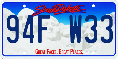 SD license plate 94FW33