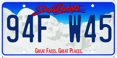 SD license plate 94FW45