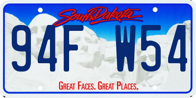 SD license plate 94FW54