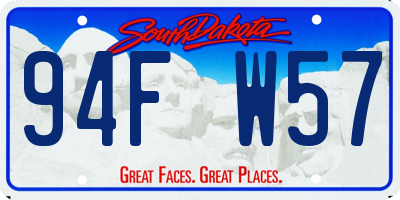 SD license plate 94FW57