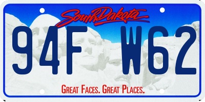 SD license plate 94FW62