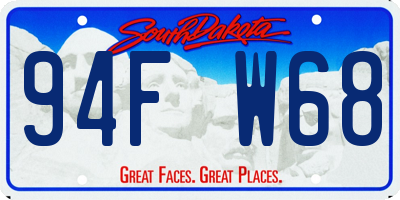 SD license plate 94FW68