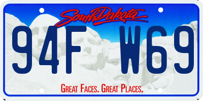 SD license plate 94FW69
