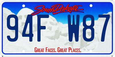 SD license plate 94FW87