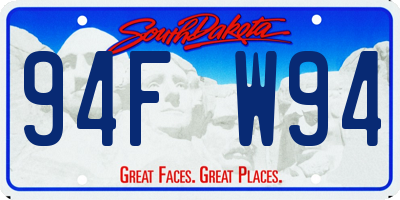 SD license plate 94FW94