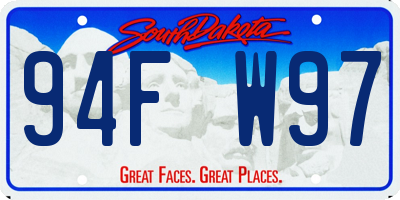 SD license plate 94FW97