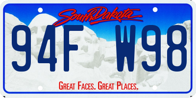 SD license plate 94FW98