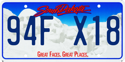 SD license plate 94FX18