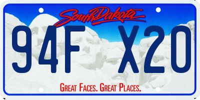SD license plate 94FX20