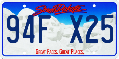 SD license plate 94FX25