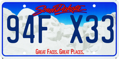 SD license plate 94FX33