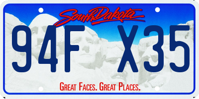 SD license plate 94FX35