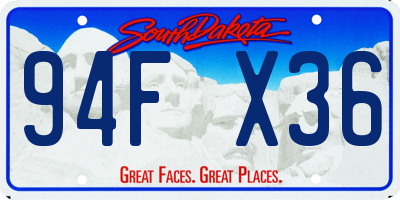 SD license plate 94FX36