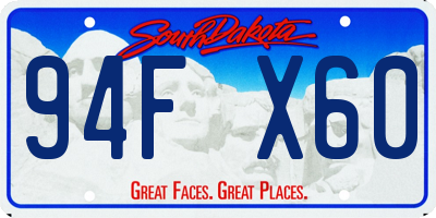 SD license plate 94FX60