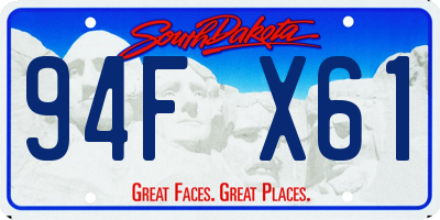 SD license plate 94FX61