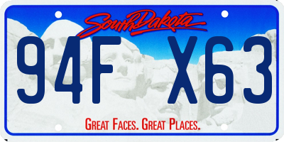 SD license plate 94FX63