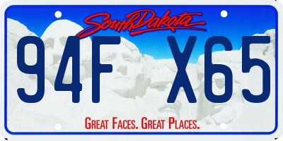 SD license plate 94FX65