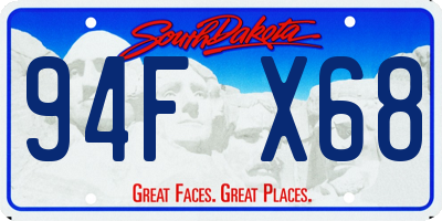 SD license plate 94FX68