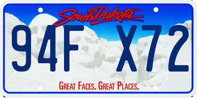 SD license plate 94FX72