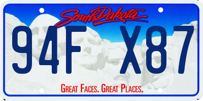 SD license plate 94FX87
