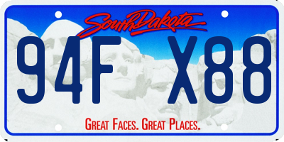 SD license plate 94FX88