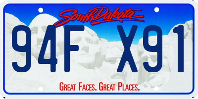 SD license plate 94FX91
