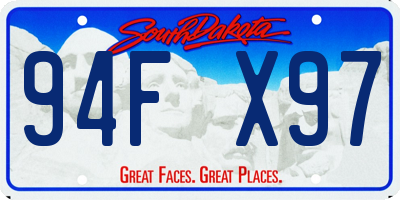 SD license plate 94FX97