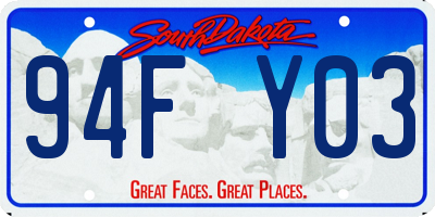 SD license plate 94FY03