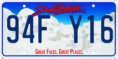 SD license plate 94FY16