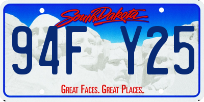 SD license plate 94FY25
