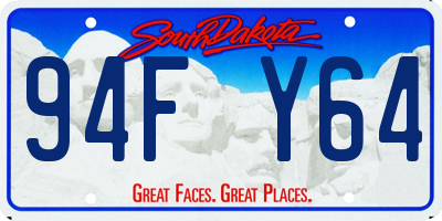 SD license plate 94FY64