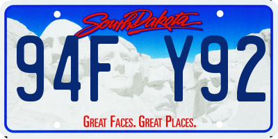 SD license plate 94FY92