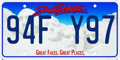 SD license plate 94FY97