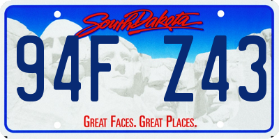 SD license plate 94FZ43