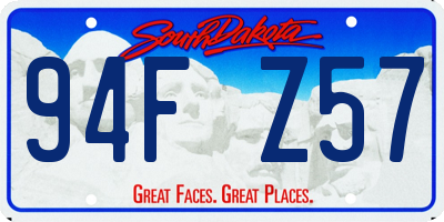 SD license plate 94FZ57