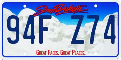 SD license plate 94FZ74