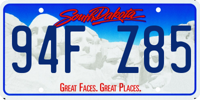 SD license plate 94FZ85