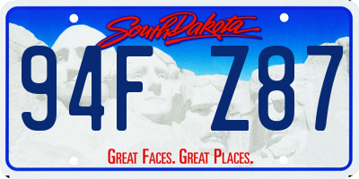 SD license plate 94FZ87