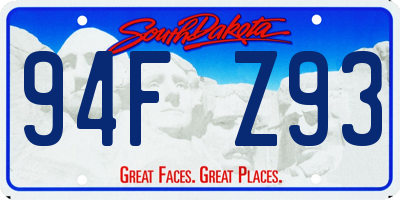 SD license plate 94FZ93