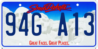 SD license plate 94GA13