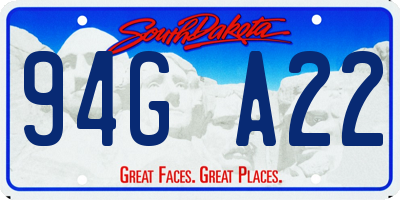 SD license plate 94GA22