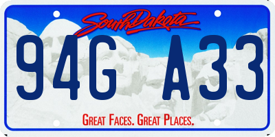 SD license plate 94GA33