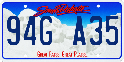 SD license plate 94GA35
