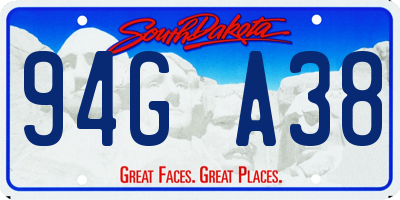 SD license plate 94GA38