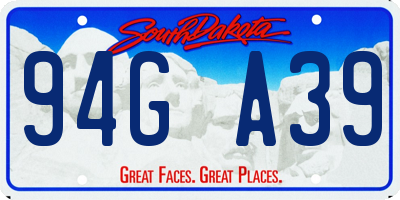 SD license plate 94GA39