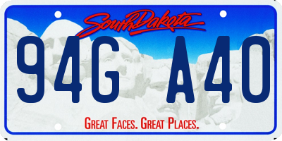 SD license plate 94GA40