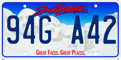SD license plate 94GA42