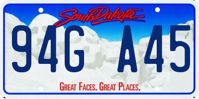 SD license plate 94GA45